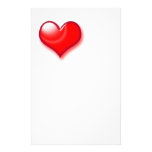 Valentine's Day Red Heart Custom Stationery
