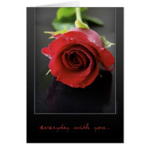 Valentine's Day Red Rose 3 Card