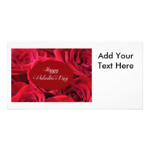 Valentine's Day Red Roses Photo Card Template