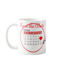 Valentine's Day Save the Date Cute Calendar Coffee Mug