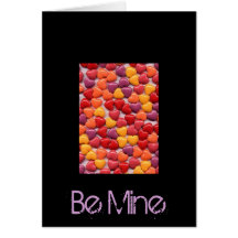 Valentine's Day  Shiny Candy Hearts, Be Mine Greeting Cards