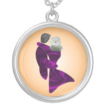 Valentine's day silhouette couple flower fill custom jewelry