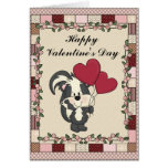 Valentine's Day skunk greeting card cards