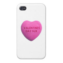 Valentines Day Sucks Pink Candy Heart iPhone 4 Cover