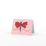 Valentines Dragonfly blank note card