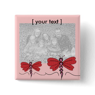Valentines dragonfly template button by marcya7