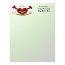 Valentine's Grunge Hearts Letterhead
