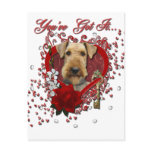 Valentines - Key to My Heart - Airedale Postcards
