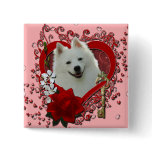 Valentines - Key to My Heart - American Eskimo Pinback Buttons