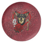 Valentines - Key to My Heart - Australian Kelpie Plate