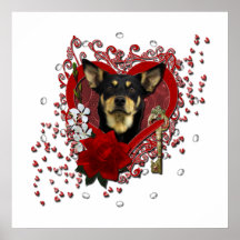 Valentines - Key to My Heart - Australian Kelpie Posters