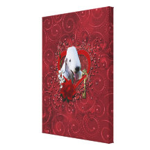 Valentines - Key to My Heart - Bedlington Terrier Gallery Wrap Canvas