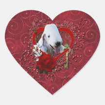 Valentines - Key to My Heart - Bedlington Terrier Heart Sticker