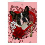 Valentines - Key to My Heart - Boston Terrier Cards