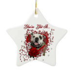 Valentines - Key to My Heart - Bulldog Christmas Ornament