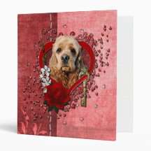 Valentines - Key to My Heart - Cocker Spaniel Vinyl Binder