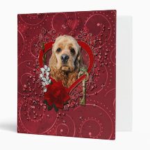 Valentines - Key to My Heart - Cocker Spaniel 3 Ring Binders