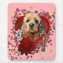 Valentines - Key to My Heart - Cocker Spaniel Mouse Pad