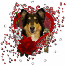Valentines - Key to My Heart - Collie - Caroline Acrylic Cut Outs