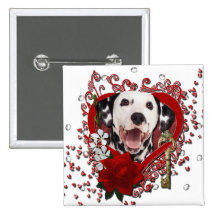 Valentines - Key to My Heart - Dalmatian Button
