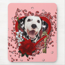 Valentines - Key to My Heart - Dalmatian Mousepads