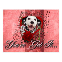 Valentines - Key to My Heart - Dalmatian Post Card
