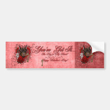 Valentines - Key to My Heart - Doberman - Rocky Bumper Sticker