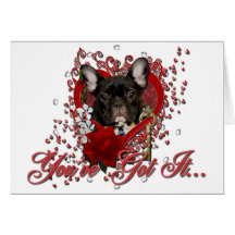 Valentines - Key to My Heart - French Bulldog Card