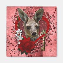 Valentines - Key to My Heart - Kangaroo Magnet