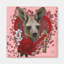 Valentines - Key to My Heart - Kangaroo Fridge Magnet