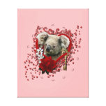 Valentines - Key to My Heart - Koala Bear Gallery Wrapped Canvas