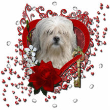 Valentines - Key to My Heart - Lowchen Photo Cutout