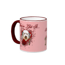 Valentines - Key to My Heart Old English Sheepdog Coffee Mugs