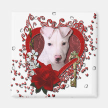 Valentines - Key to My Heart - Pitbull - Petey Refrigerator Magnet