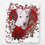 Valentines - Key to My Heart - Pitbull - Petey Mousepads