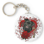 Valentines - Key to My Heart - Pug - Ruffy Keychain