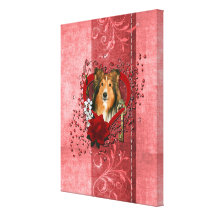 Valentines - Key to My Heart - Sheltie Canvas Prints