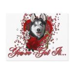 Valentines - Key to My Heart - Siberian Husky postcards