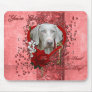 Valentines - Key to My Heart - Weimeraner - Blue Mousepad