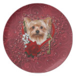 Valentines - Key to My Heart - Yorkshire Terrier Dinner Plate