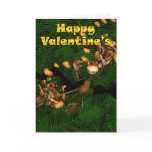 Valentine's Monkey holding heart cards