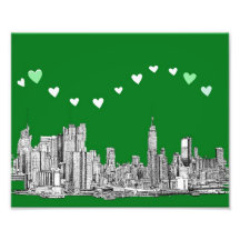 valentines NYC in green Photo Print