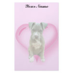 Valentines Pitbull puppy Stationery