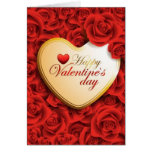 Valentines Red and Gold Hearts Greeting Cards
