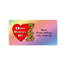 Valentine's Teddy Bear Address Label