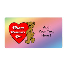 Valentine's Teddy Bear Label