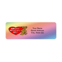 Valentine's Teddy Bear Return Address Label
