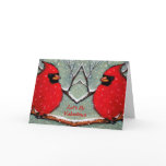 Valentines: Two Red Cardinals On Snowy Branch