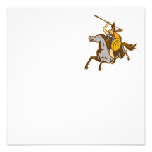 Valkyrie Riding Horse Retro Custom Invitations