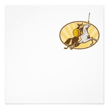 Valkyrie Riding Horse Retro Invitation